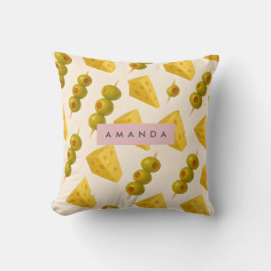 Coussin Fromage Pastel personnalisé et Motif d'olive