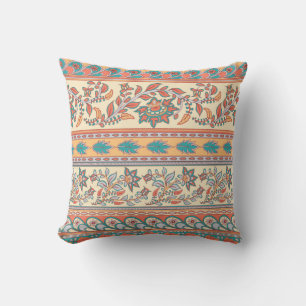 Coussin Frontières florales indiennes Motif sans joint