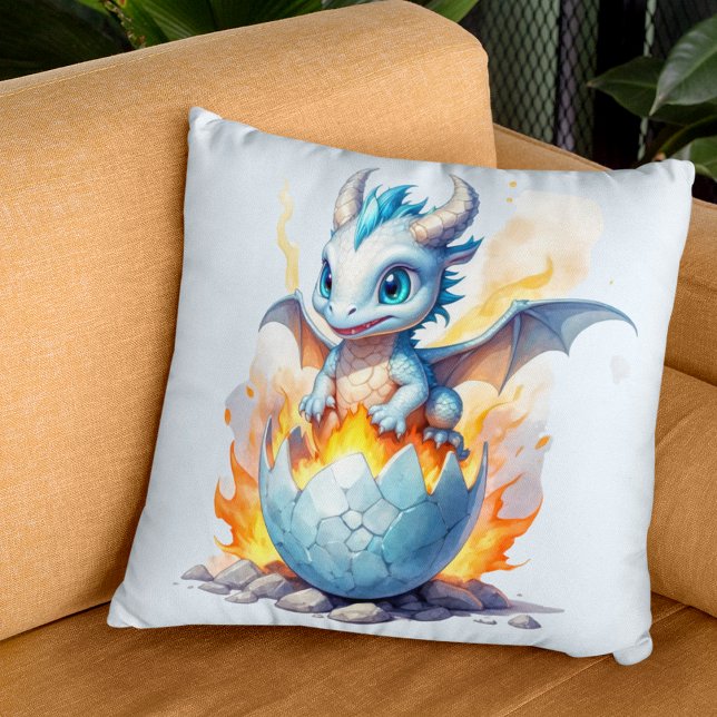 Coussin Frostfire Hatchling Blue Dragon Fantastique  (Créateur téléchargé)