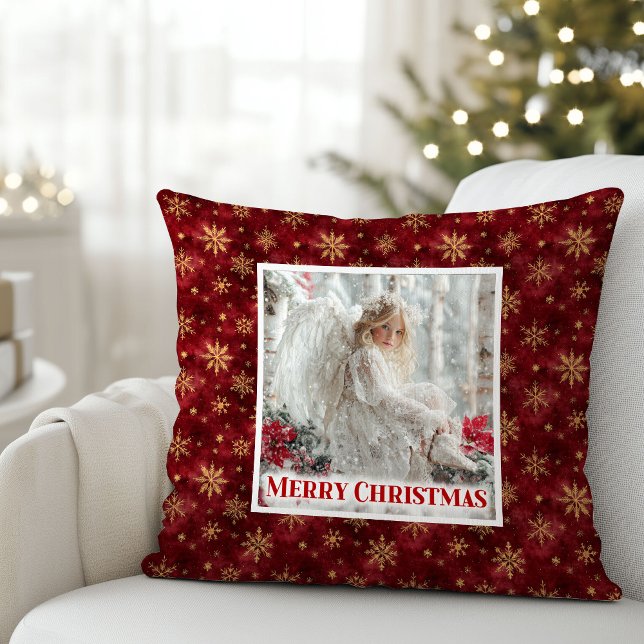 Coussin Frosty Vintage Angel Christmas Gift Pillow (Frosty Vintage Angel Christmas Gift Pillow)