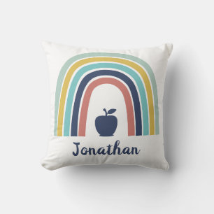 Coussin Fruit de pomme boho moderne personnalisé arc-en-ci