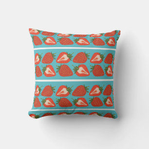 Coussin Fruit fraise : Motif Répété sans couture.