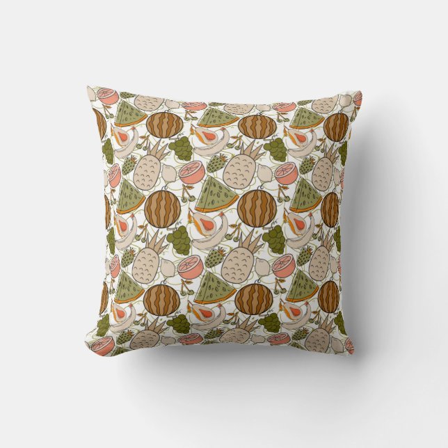 Coussin Fruit motif transparent | motif de surface de frui (Recto)
