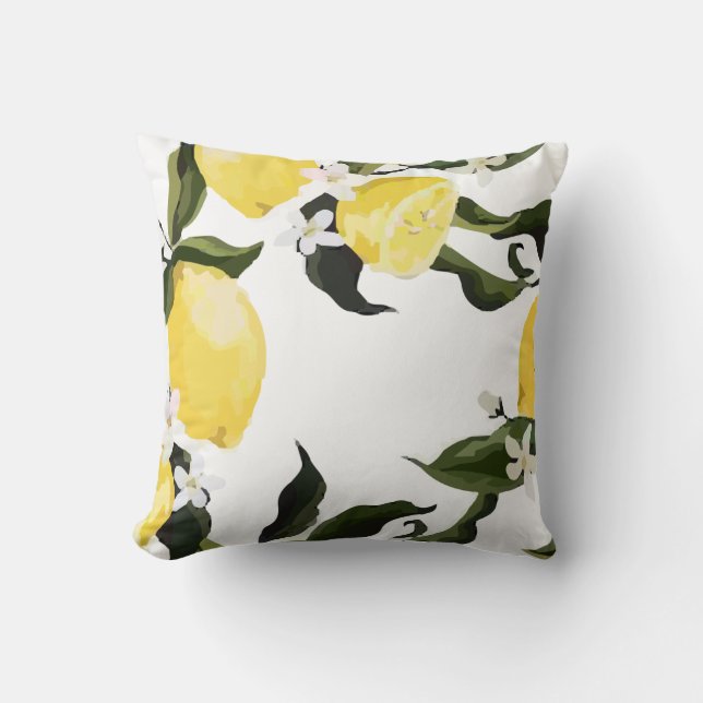 Coussin Fruits Motifs au citron (Recto)
