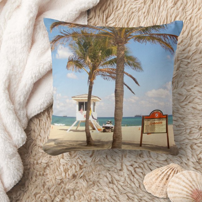 Coussin Ft Lauderdale Florida Beach - Lifeguard (Créateur téléchargé)