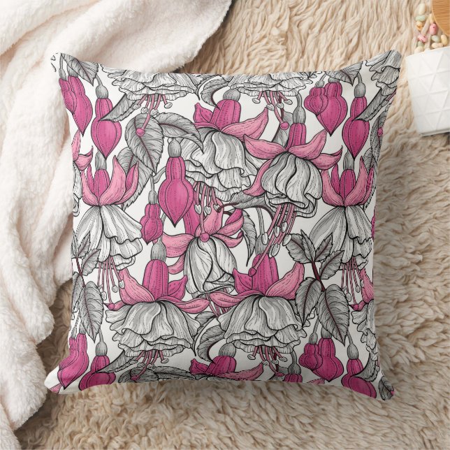 Coussin Fuchsia en blanc et rose (Couverture)