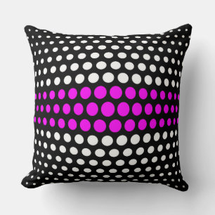 Coussin Fuchsia et Motif Pois blanc