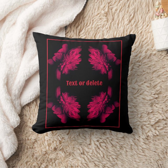 Coussin Fuchsia Peony Abstrait Floral Art Personnalisé (Couverture)