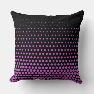 Coussin Fuchsia pois moderne noir