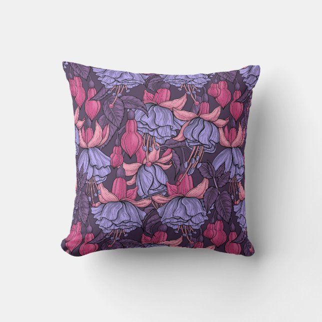 Coussin Fuchsia rose et violet (Recto)