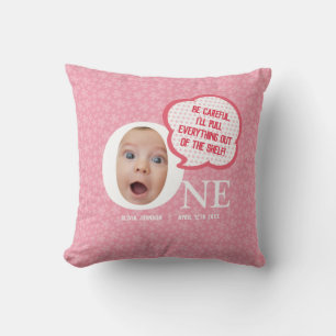 Coussin Fun Baby Girl Photo Collage Personaliz Cadeau