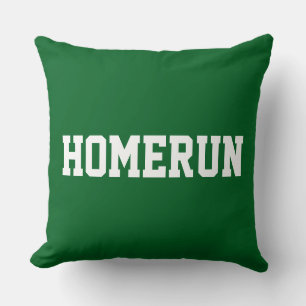 Coussin Fun Baseball HOMERUN Texte Blanc Sur Fond Vert For