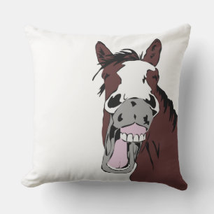 Coussin Fun Cheval Rire Cartoon Animal de ferme