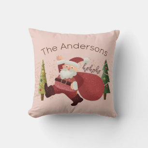 Coussin Fun Christmas Père Noël Illustration Nom de famill