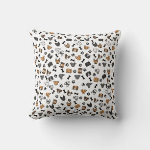 Coussin Fun Cute Chig se reproduit avec des os et des Empr