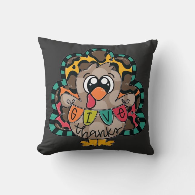 Coussin Fun cute turkey shirt (Recto)