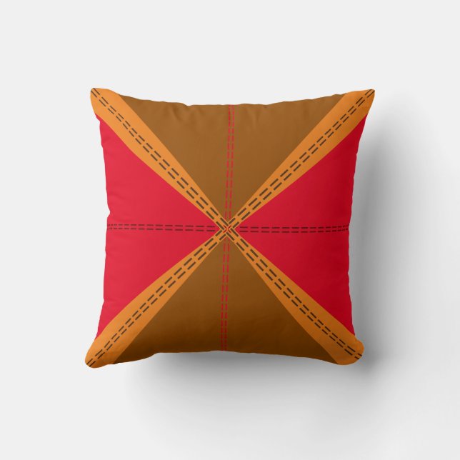 Coussin Fun De Thankesgiving Avec Triangles Et Dashes (Verso)