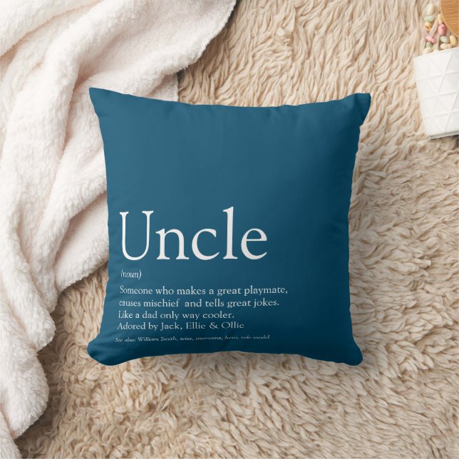 Coussin Fun d'oncle moderne Définition Fun bleu (Couverture)