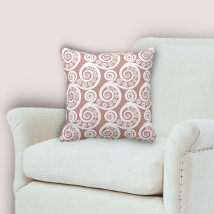 Coussin Fun Fun Rose & Blanc Fern Frond Curls Motif