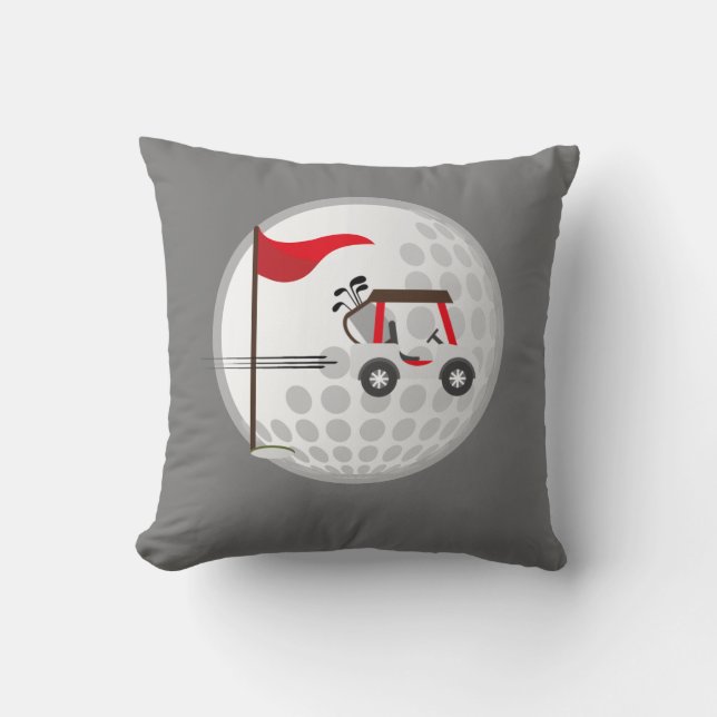 Coussin Fun Golf Golf Panier Ball pour les golfeurs (Recto)