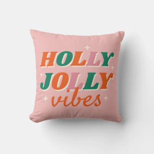 Coussin Fun Holly Jolly Vibes Design de Noël