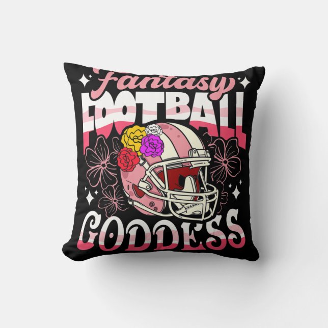 Coussin Fun Imaginaire Football Déesse Casque Fleur Femme (Recto)