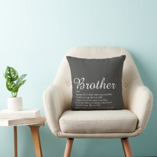 Coussin Fun Modern Grey Cool Script Brother Définition