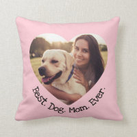 Fun Pet Photo Personnalisé Best Dog Mom Ever rose