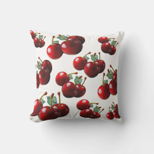 Coussin Fun Retro chic cerises rouges