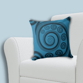 Coussin Fun Summer Blue Fern Frond Motif