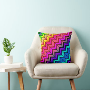 Coussin [Fun with Stripes] Motif #7a Géométrique Arc-en-ci