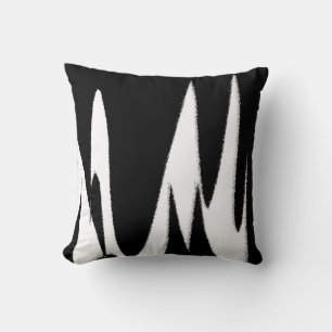 Coussin Funky Abstrait Art Noir Blanc