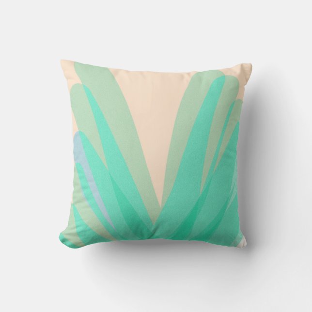 Coussin Funky Abstrait Art Turquoise Rose (Recto)