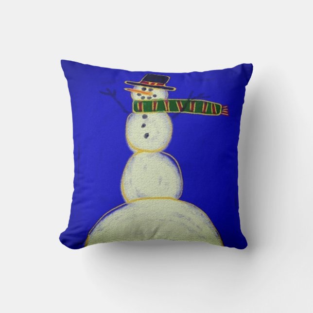 Coussin Funky Abstrait Snowman Christmas Art (Recto)