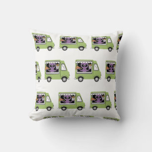 Coussin Funky Alien Food Truck French Fries and Pizza