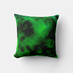 Coussin Funky Neon Green Emerald Halloween Abstrait