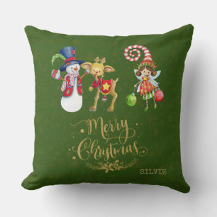 Coussin Funky Snowman Rudy Fairy Gold Joyeux Noël