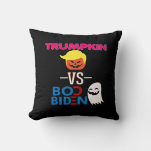 Coussin Funky Trumpkin Vs Boo Biden Classe Design Hallowee