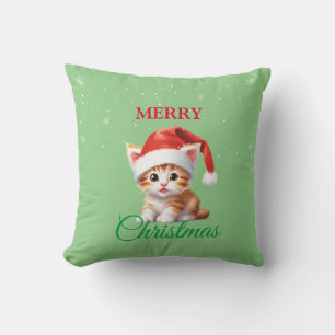 Coussin Funny animaux Safari Chat Père Noël Costume de Noë