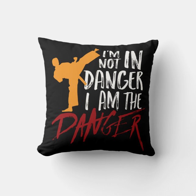 Coussin Funny Black Belt Fighter Martial Arts Humour (Recto)