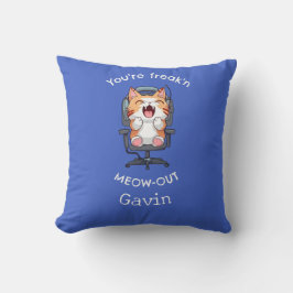 Coussin Funny Cat Freak'n Meow Out