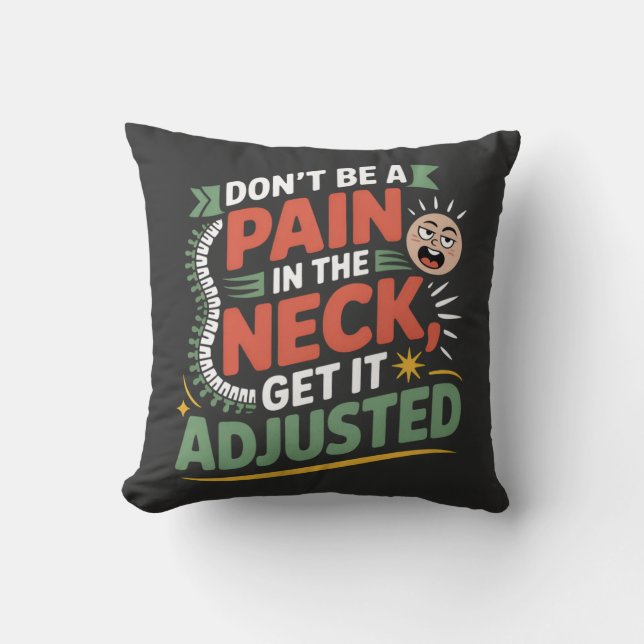 Coussin Funny Chiropractic Spine Care Quote (Recto)