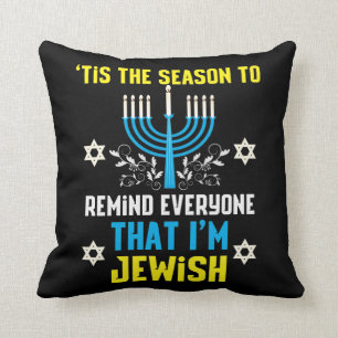 Coussin Funny Christmas Hanoukka Juif Menorah Humour