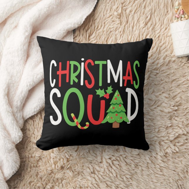 Coussin Funny Christmas Squad Famille Vacances (Couverture)