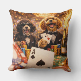 Coussin Funny Cockapoo Gift | Poker Dog Cushion