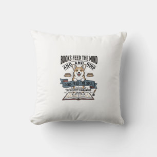 Coussin Funny Dog Reader Vintage Engraving Tee pour amateu