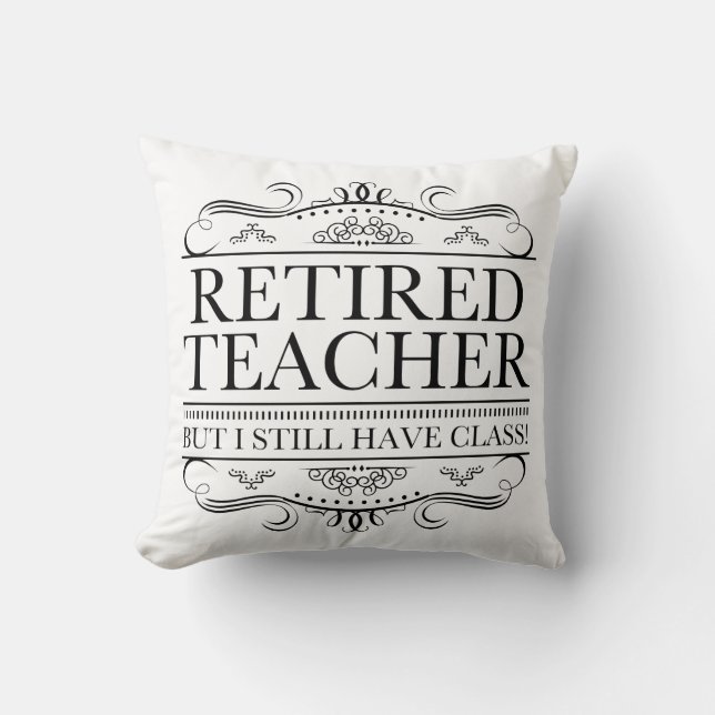 Coussin Funny Enseignant à la retraite (Recto)