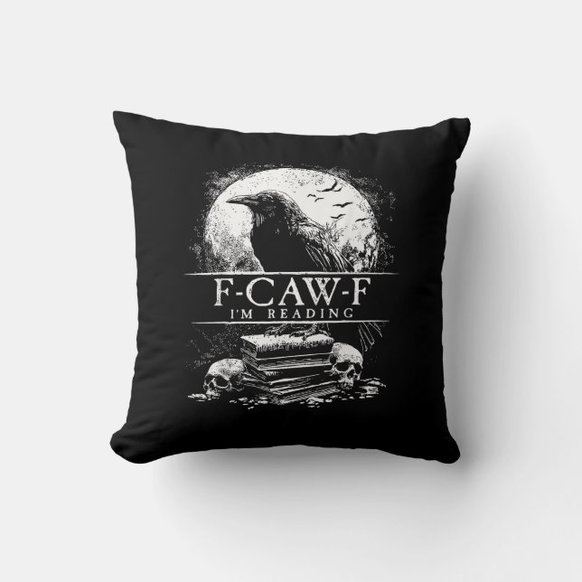 Coussin Funny F-Caw-F Books Skulls Gothic (Recto)