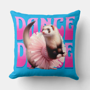 Coussin Funny Ferret in the Tutu Dancing