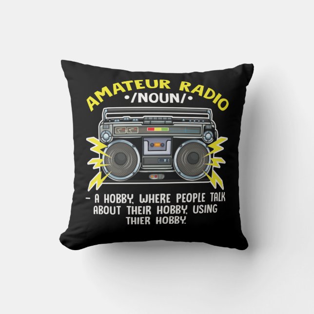 Coussin Funny Ham Radio Operateur Amateur Radio Définition (Recto)